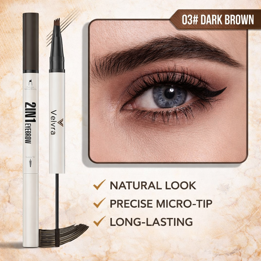Velvra BrowPerfect 2-in-1 Precision Eyebrow Pen & Tint